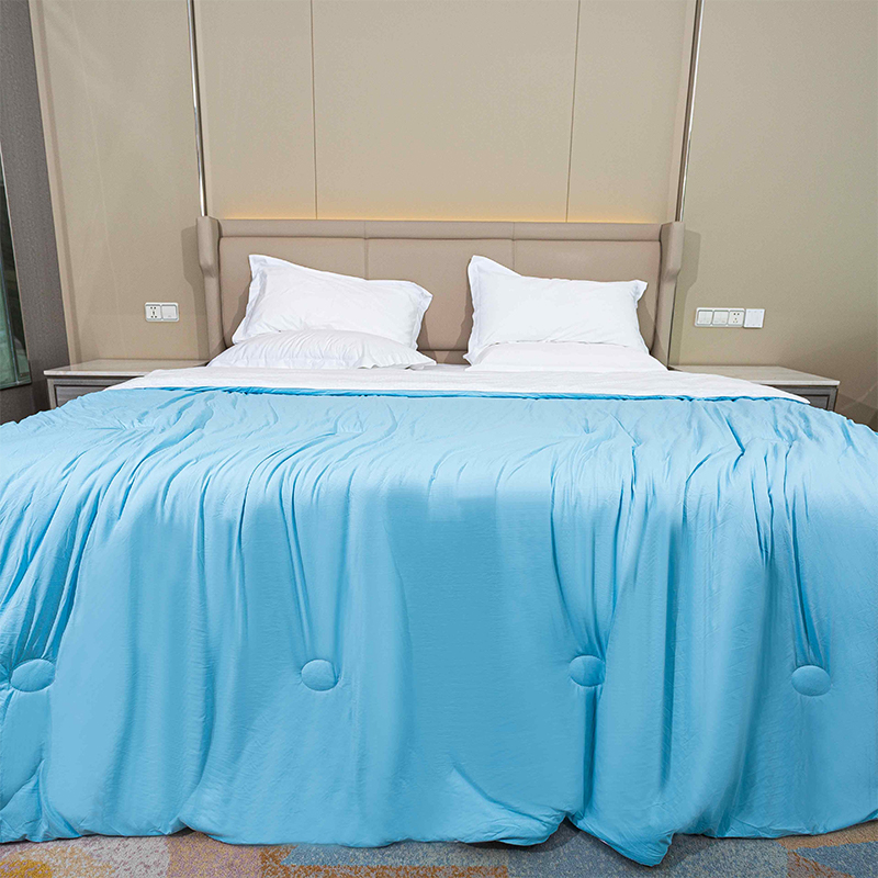 PCM Cooling Comforter - Blue Silky Cooling Surface Design Blanket for Hot Sleepers and Night Sweats