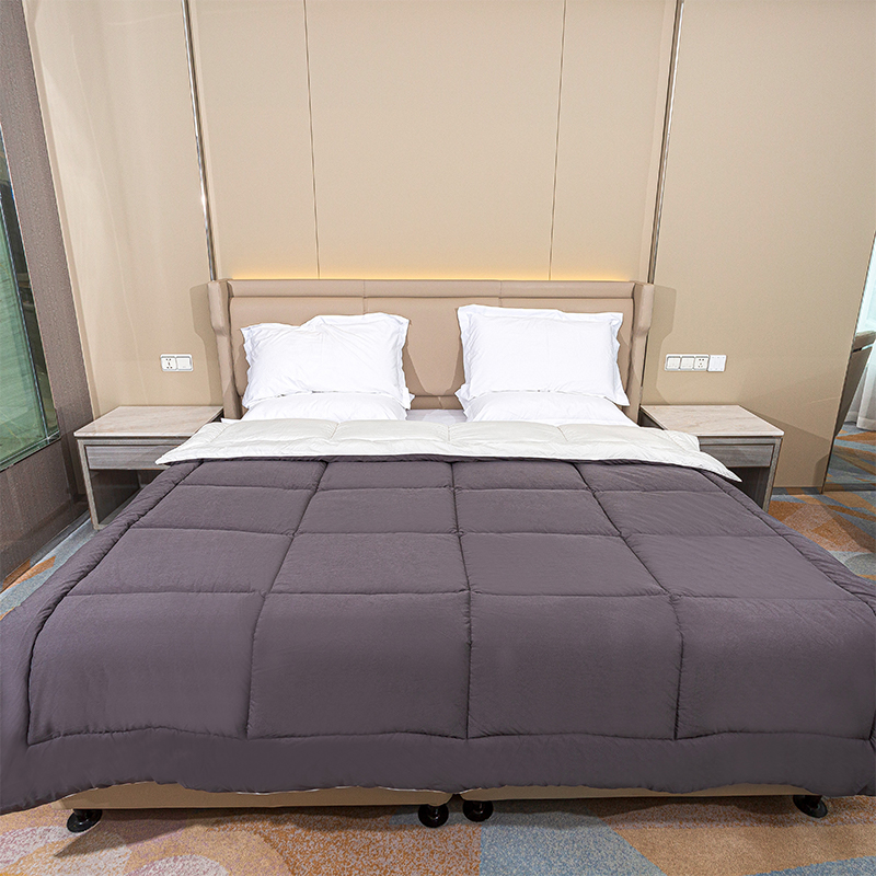 Grey All Season  Duvet Insert - Box Design Bedding Comforter Lightweight Quilt Hotel Comforter with Corner Tabs